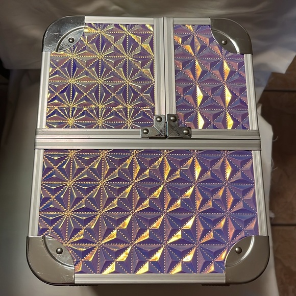 Super fab Train Case Neon Electric Cosmetic Case - Picture 5 of 11